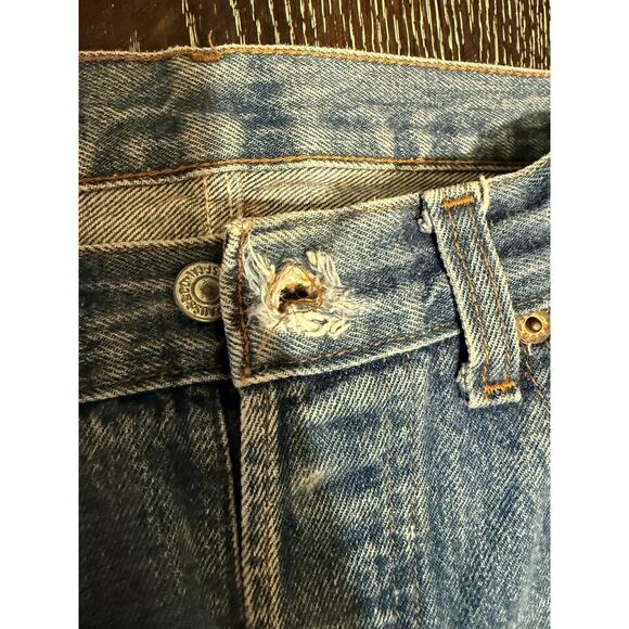 Vintage Levi’s 501 Jeans 1980s Selvedge Red Tag Blank USA W34 L36 -Actual 32/32 - Picture 15 of 16